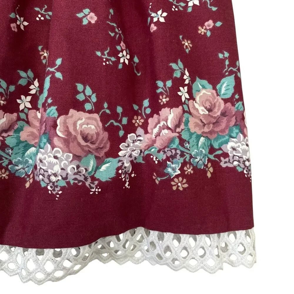 Vintage Daisy Kingdom Rose Bouquet Border Print Dress Size 3T - Picture 4 of 8
